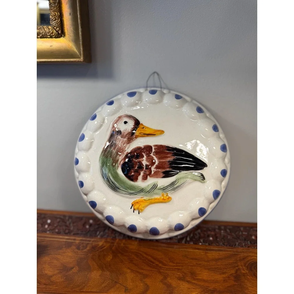 Vintage Italian Mallard Duck Wall Plaque